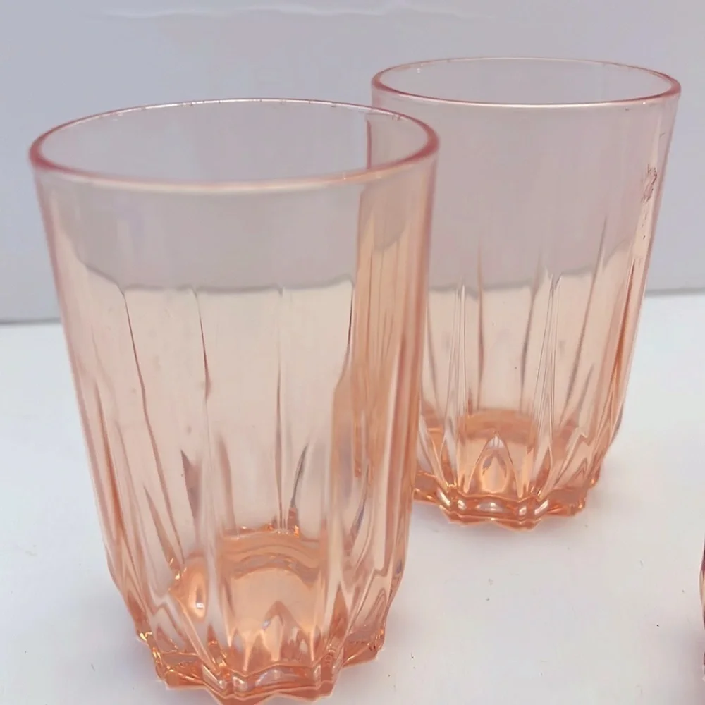 Vintage France Glcoloc Set of 5 Pink Juice Glasses